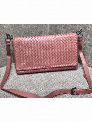 Bottega Veneta Intrecciato Nappa Clutch/Crossbody Bag Pink 