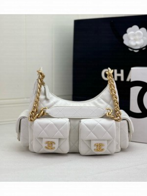 Chanel MAXI HOBO BAG AS5338 WHITE