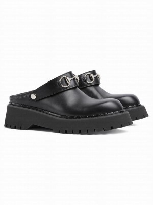 Gucci Unisex Horsebit Mules 835829 Black