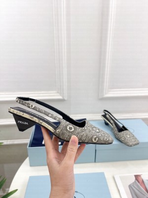 Prada Lizard Calfskin Slingbacks Sandals 07