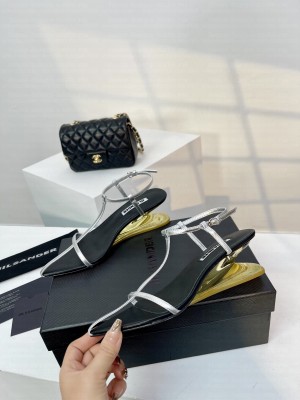Jil Sander 65mm T-bar leather sandals Black