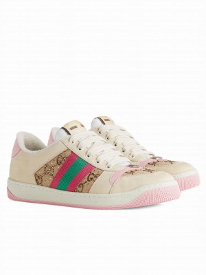 Gucci Women's Screener Sneaker With Crystals 677423 Pink