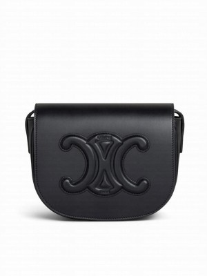 Celine Folco Cuir Triomphe In Smooth Calfskin Black