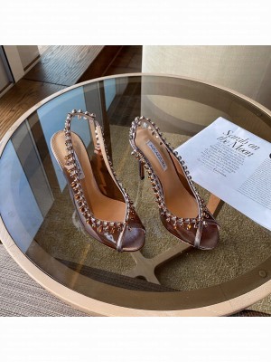 Aquazzura Seduction Crystal Toee Pump 105mm Purple 2022 Collection