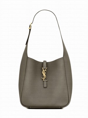 Saint Laurent Le 5 A 7 Supple Small In Grained Leather Green