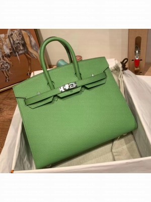 Hermes Birkin 25cm Bag in Origianl Epsom Leather Green/Silver 2020 Collection
