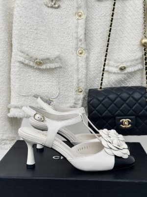 Chanel Lambskin Camellia Bloom 7cm Sandals 03