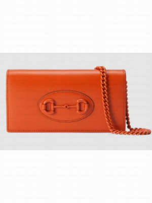 Gucci Horsebit 1955 wallet with chain 621892 orange