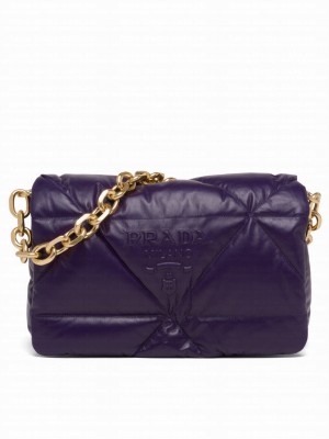 Prada Padded Nappa Leather Shoulder Bag 1BD306 Purple
