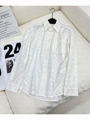 Louis Vuitton Women's Monogram Pattern Shirt White