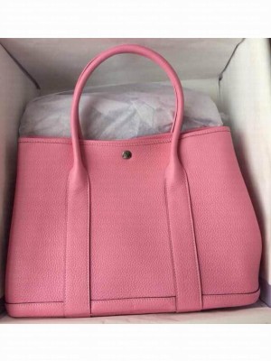 Hermes Leather Garden Party Medium Bag In Pink