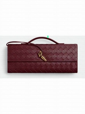 Bottega Veneta Long Clutch Andiamo With Handle 741511 Wine