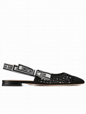 Christian Dior & Moi Women's Slingback Ballerina Flat Black