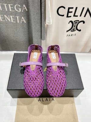Alaïa BALLET FLATS IN KNITTED LUREX PRUPLE