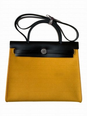 Hermes Herbag Zip Tote Bag Yellow
