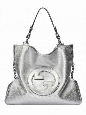 Gucci Blondie Medium Tote Bag 751516 Silver