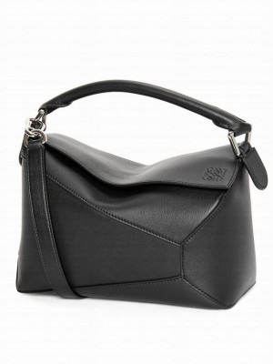 Loewe Mini Puzzle Bag In Classic Calfskin Black