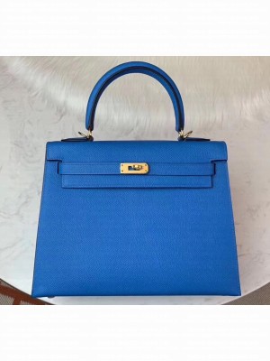 Hermes Kelly 25cm Bag in Original Epsom Leather Light Blue