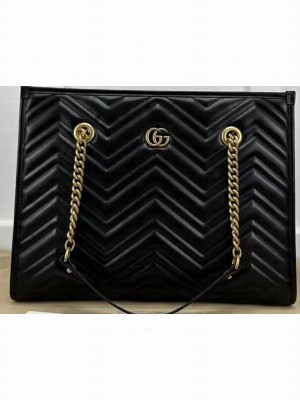 Gucci Marmont Medium Matelasse Shoulder Bag 447627 BLACK