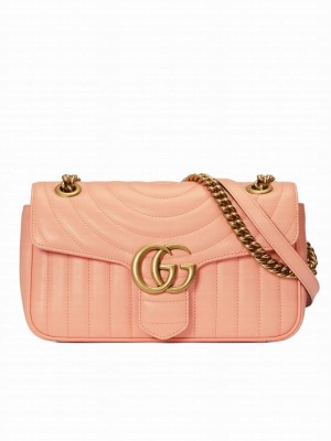 Gucci GG Marmont Matelasse Shoulder Bag 443497 Pink