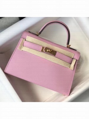 Hermes Mini Kelly II Handbag in Original Epsom Leather Lilac (Gold Hardware) Collection