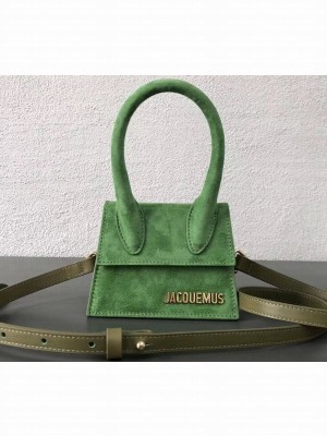 Jacquemus Leather Le Chiquito Micro Bag Suede Green