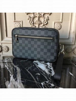 Louis Vuitton Kasai Clutch Damier Graphite Canvas Fall/Winter 2017 Collection M42838, Noir