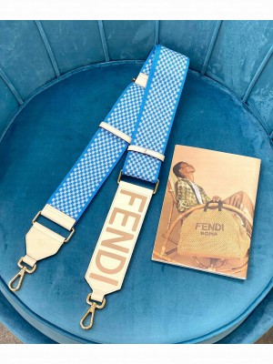 Fendi Strap You Check Ribbon Shoulder Strap Light Blue  2021 Collection
