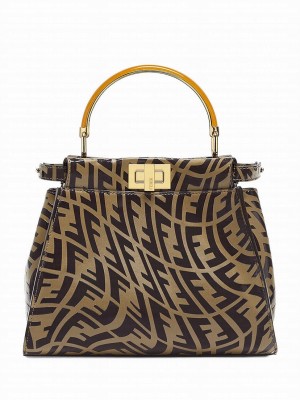 Fendi Peekaboo FF Vertigo Bag 8BN244 Coffee