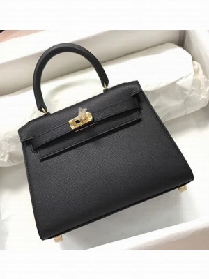 Hermes Kelly Mini 20 Original Epsom Handbag Black