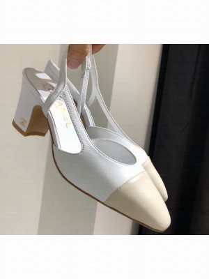 Chanel Heel 6.5cm Slingbacks G31318 White/Ivory 2019