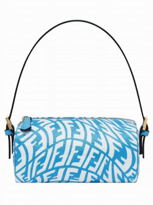 Fendi Mini FF Vertigo Canvas Shoulder Bag 8BS050 Blue