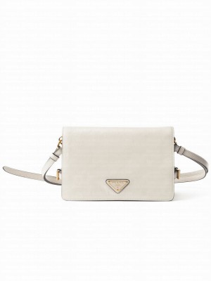 Prada Leather Shoulder Bag 1BD082 Cream