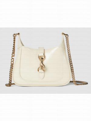 GUCCI JACKIE NOTTE MINI BAG 782889 Ivory patent leather