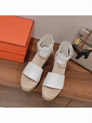 HERMES HEEL 8.5CM PLATFORM 5CM TIPOLI WEDGE ESPADRILLES 03