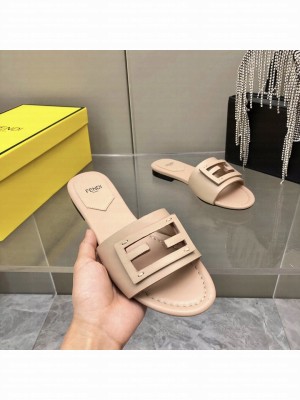 Fendi BAGUETTE Pink leather slides 2022 Collection