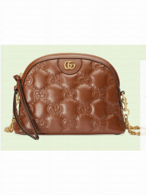 Gucci GG Matelasse leather shoulder bag 702229 Light brown