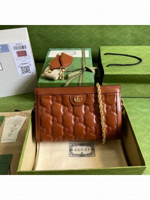 Gucci GG Matelasse leather shoulder bag 702200 brown