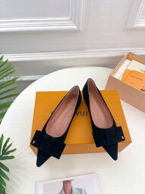 Louis Vuitton Blossom Flat Ballerinas in Suede Black 2023 