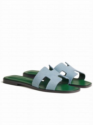 Hermes Women's Oran Sandal Blue
