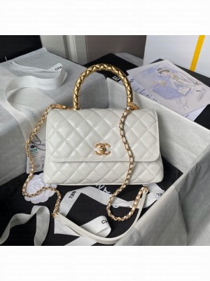 Chanel FLAP BAG WITH TOP HANDLE AS92990 white