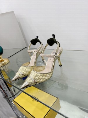 Fendi Colibri Slingback in Gold Mesh 85mm 2022 Collection