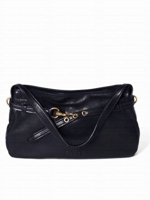 Miumiu Aventure Nappa Leather Bag 5BC181 Black