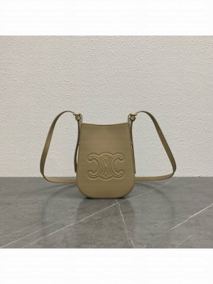 Celine MINI BUCKET CUIR TRIOMPHE IN SMOOTH CALFSKIN 100753 Khaki
