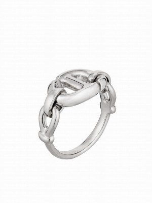 Christian Dior Women's CD Navy Ring Silver