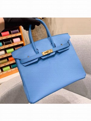Hermes Birkin 25cm Bag in Original Epsom Leather Sky Blue