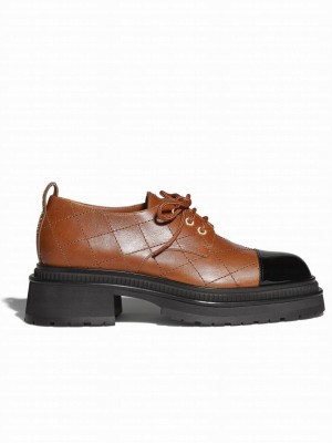 Chanel Women's Lace-Up Shoes G45075 Coffee