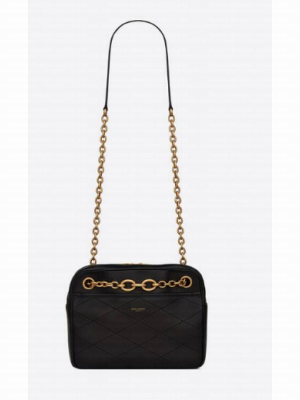 YSL LE MAILLON SMALL CHAIN BAG IN QUILTED LAMBSKIN 6693081 black