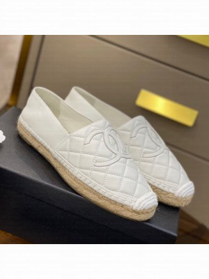 Chanel CC Quilted Lambskin Espadrilles White Spring/Summer 2021 Collection 42