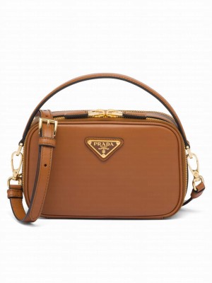 Prada Odette Leather Mini-bag 1BH203 Coffee